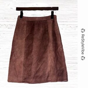GLOBAL IDENTITY Women’s Size 5/6 Leather Skirt Lined Vintage Mini Length